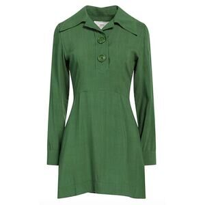 Ami Alexandre Mattiussi Green Long Sleeve Button Collar Dress Sz 42 / 10 NEW Tag